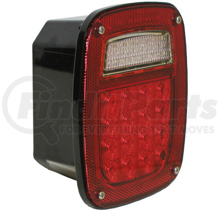 V845 by PETERSON LIGHTING - LED Rear Combination Light Rectangular, 5/ 6 Function w/o License Light 5.77"X6.76", red, Viz Pack