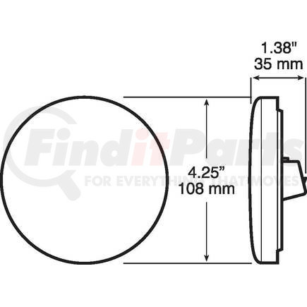 M816R by PETERSON LIGHTING - 814/816 Single Diode LED 4" Round Stop, Turn and Tail Light - LED single-diode, AMP connector, grommet