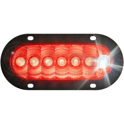 M881-7P by PETERSON LIGHTING - 880-7/881-7 LumenX® Oval LED Combo Stop/Turn/Tail and Back-Up Light - Red Flange Mount with Plug