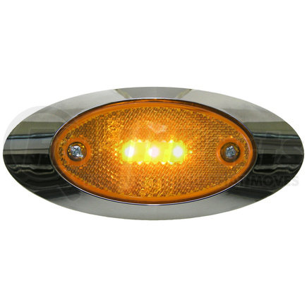 P1200A by PETERSON LIGHTING - 1200A/C/R Oval Side Marker/Outline Lights with Reflex - Amber, Clearance Light
