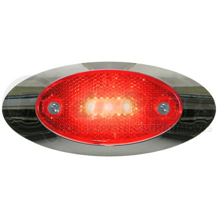 P1200R by PETERSON LIGHTING - 1200A/C/R Oval Side Marker/Outline Lights with Reflex - Red, Clearance Light