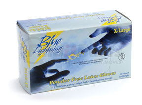 BLUE-L by ATLANTIC SAFETY PRODUCTS - Blue Lightning 12" Powder Free Latex Gloves, Large
