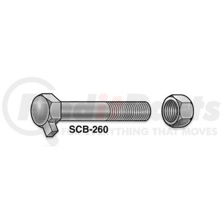 SCB-260 by DAYTON PARTS - Leaf Spring Center Bolt - 4-1/4" L x 3/4"-16 Thread, with Nut