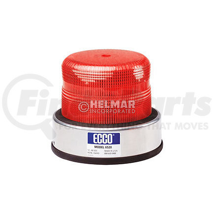 6520R by ECCO - 6500 Series Beacon Light - Red Lens, J-Bolt Mount, 12-48 Volt