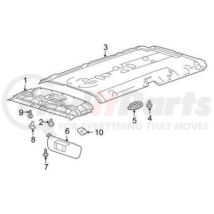 9C2Z1604105AB by FORD - VISOR ASM SUN