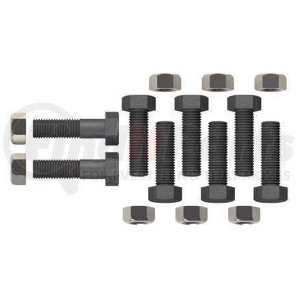 502 by PREMIER - Bolt Kit, Grade 8 (for use with 100-3, 360, 370, 780, 2300 Couplings) - Bolts (4) 2 1/2 in. (2) 2 3/4 in., Locknuts (6)