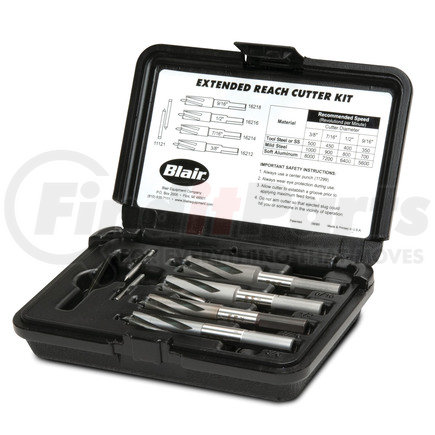 16006 by BLAIR EQUIPMENT - Extended Reach Cutter Kit - 3/8, 7/16, 1/2, & 3/4" Extended Reach Cutters & Two Extra Pilots