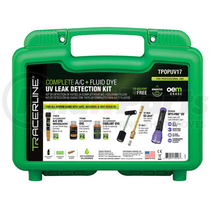 TPOPUV17 by TRACERLINE - Complete A/C & Fluid Dye UV Leak Detection Kit