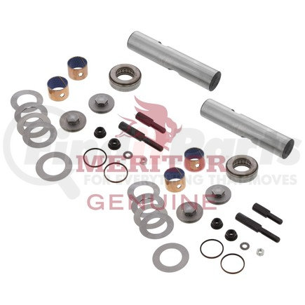 R201479 by MERITOR - Steering King Pin Kit - Composite Bushing, 1.499" Diameter, 7.153" Length, Double Draw Key