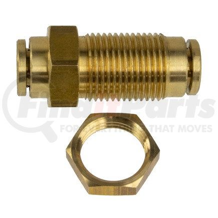 WA01-5873 by WORLD AMERICAN - Bulkhead Union Fitting - Brass, 3/8 in. Tube Diameter, Push-In