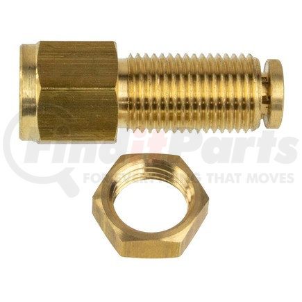 WA01-5879 by WORLD AMERICAN - Bulkhead Union Fitting - Brass, 1/4" Tube Dia. - 1/4" Pipe Thread