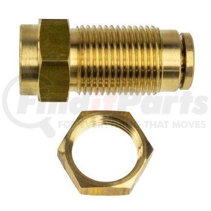 WA01-5880 by WORLD AMERICAN - Bulkhead Fittings - Brass, 3/8" Tube Dia-1/2" PipeThread, Union, Push-In