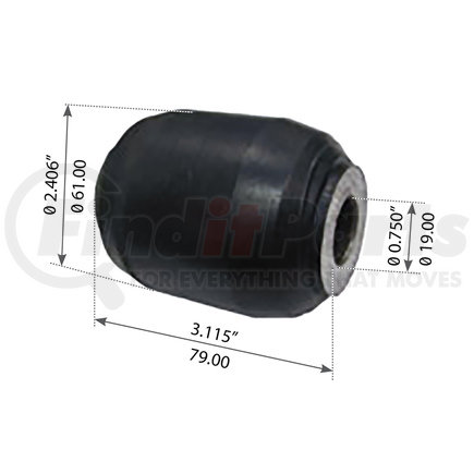 WA04-3010 by WORLD AMERICAN - Suspension Thrust Arm Bushing - Type 2, 3.115" Length, 0.750" ID, 2.406" OD