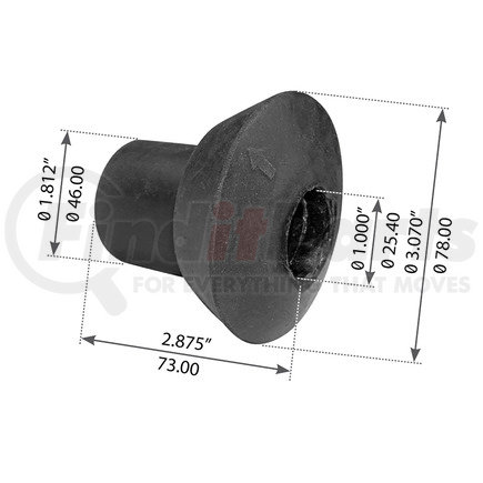 WA04-3018 by WORLD AMERICAN - Suspension Thrust Arm Bushing - Type 3, 1.812" Small End OD, 3.070" Large End OD