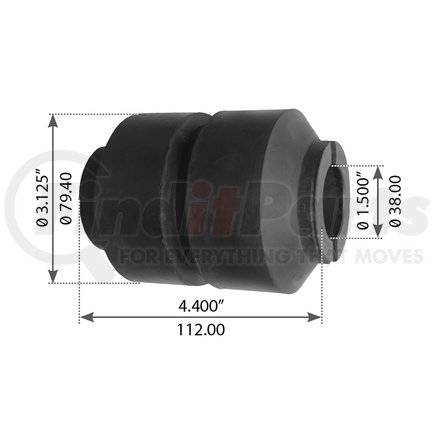 WA04-3021 by WORLD AMERICAN - Suspension Equalizer Beam Bushing - Rubber, 4.400" Length, 1.500" ID, 3.125" OD