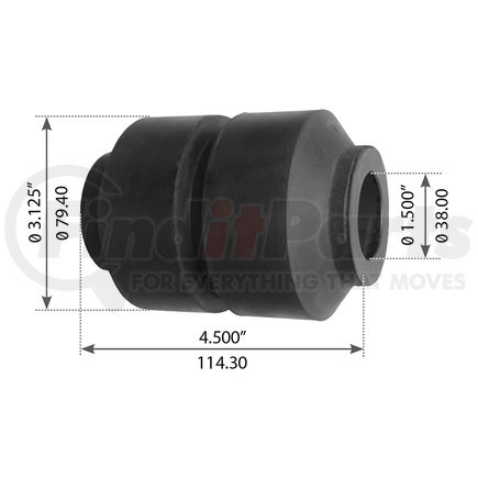 WA04-3022 by WORLD AMERICAN - Suspension Equalizer Beam Bushing - Rubber, 4.500" Length, 1.500" ID, 3.125" OD