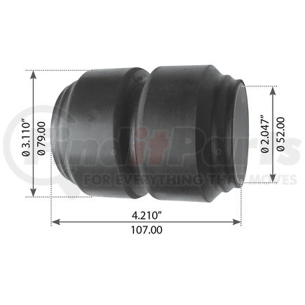 WA04-3028 by WORLD AMERICAN - Suspension Equalizer Beam Bushing - Rubber, 4.210" Length, 2.047" ID, 3.110" OD