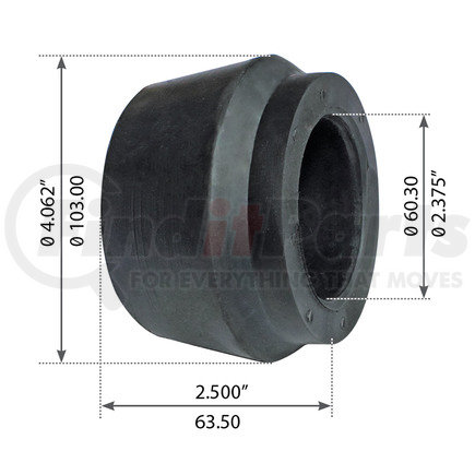 WA04-3029 by WORLD AMERICAN - Suspension Equalizer Beam Bushing - Rubber, 2.500" Length, 2.375" ID, 4.062" OD