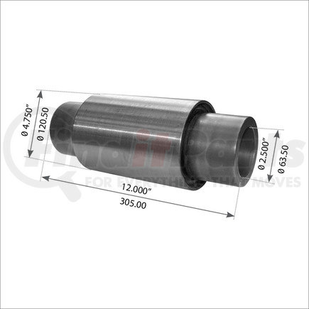 WA04-3110 by WORLD AMERICAN - Suspension Equalizer Beam Center Bushing - 12.000" Length, Welded Plug