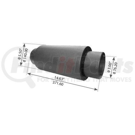 WA04-3111 by WORLD AMERICAN - Suspension Equalizer Beam Center Bushing - 10.000" Length, Welded Plug