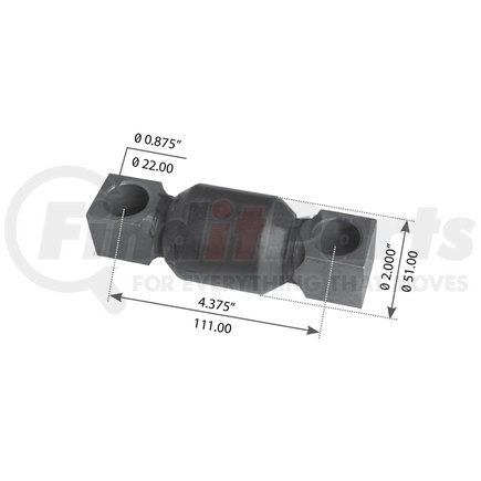 WA04-3174 by WORLD AMERICAN - Suspension Thrust Arm Bushing - Type 1, 4.375" C to C Length, 2.000" Body Diameter