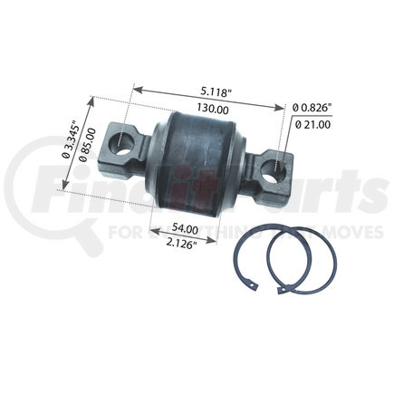 WA04-3245 by WORLD AMERICAN - Suspension Thrust Arm Bushing - Type 1, 5.118" C to C Length, 3.345" Body Diameter