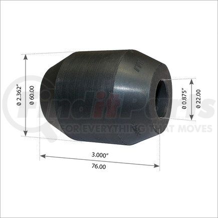 WA04-3343 by WORLD AMERICAN - Suspension Thrust Arm Bushing - Type 2, 3.000" Length, 0.875" ID, 2.362" OD