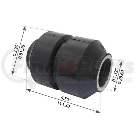 WA04-3395 by WORLD AMERICAN - Suspension Equalizer Beam End Bushing - 4.500" Length, 3.200" OD, 1.520" ID, Rubber