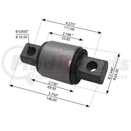 WA03-5117 by WORLD AMERICAN - Suspension Thrust Arm Bushing - Type 1, 4.375" C to C Length, 2.540" Body Dia.