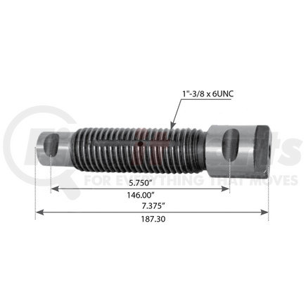 WA04-6905 by WORLD AMERICAN - Leaf Spring Shackle Bolt - 7.375" Length, 5.748" Groove to Groove, Threaded