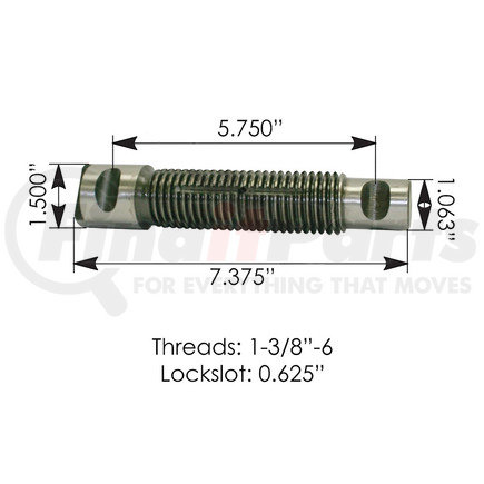 WA04-6907 by WORLD AMERICAN - Leaf Spring Shackle Bolt - 7.375" Length, 5.750" Groove to Groove, 1.060-500" Diameter