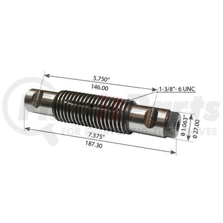 WA04-6471 by WORLD AMERICAN - Leaf Spring Shackle Bolt - 7.375" Length, 5.750" Groove to Groove, 1.063" Diameter