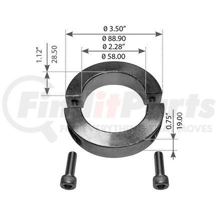 WA07-2156 by WORLD AMERICAN - Suspension Stabilizer Bar Shaft Collar - 2.28" ID, 3.50" OD, 1.120" Radius, for Kenworth