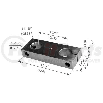 WA07-2266 by WORLD AMERICAN - Leaf Spring Shackle Side Bar - 6.812" Length, 2.250" Width, 1.125" Spring Pin Hole