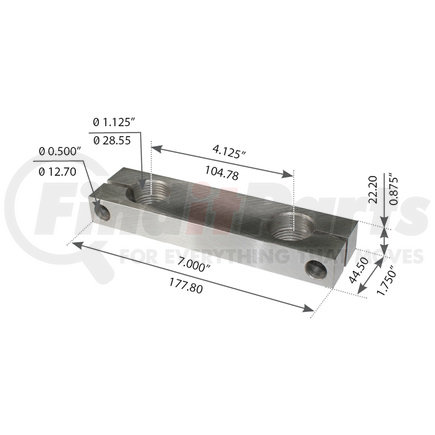 WA07-2268 by WORLD AMERICAN - Leaf Spring Shackle Side Bar - 7.000" Length, 1.750" Width, 1.125" Spring Pin Hole