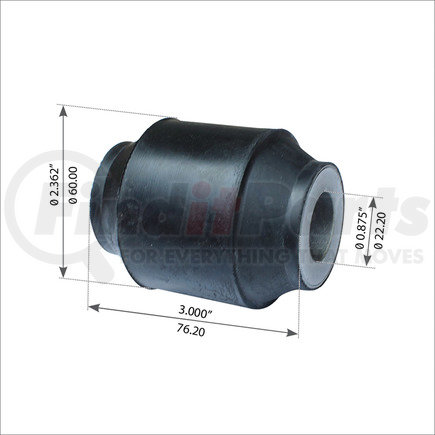 WA07-2309 by WORLD AMERICAN - Suspension Thrust Arm Bushing - Type 2, 3.000" Length, 0.875" ID, 2.362" OD