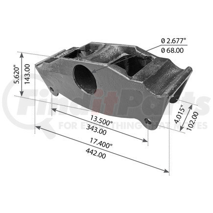 WA12-2002 by WORLD AMERICAN - Suspension Equalizer Beam - 17.400" Length, 2.677" Center Bushing Hole ID, without Bushing