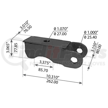 WA12-2021 by WORLD AMERICAN - Beam Axle Seat - 5" Round, 10.31" Length, 3.375" Cut-out Length, for Hutchens