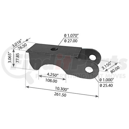 WA12-2023 by WORLD AMERICAN - Beam Axle Seat - 5" Round, 10.30" Length, 4.25" Cut-out Length, for Hutchens