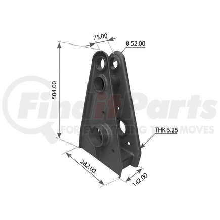 WA12-2077 by WORLD AMERICAN - Leaf Spring Hanger - 11.102" OAL, 2.953" ID Width, 5.591" OD Width, for Fruehauf