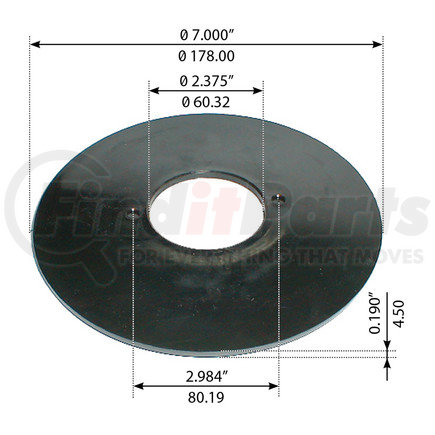 WA12-2235 by WORLD AMERICAN - Washer - 2.375 in. ID, 7.000 in. OD, 0.190 in. Thick, for Wear Pad