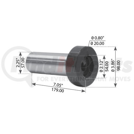 WA12-2263 by WORLD AMERICAN - Suspension Equalizer Beam Center Shaft - 7.05" Length, 2.25" Width, 2.12" ID, 3.86" OD