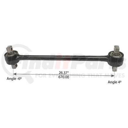 WA12-2266 by WORLD AMERICAN - Axle Torque Rod - Rigid, 26.370 Angle, 0 Degree, with Bushing, for Freightliner