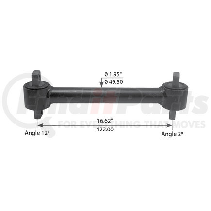 WA12-2269 by WORLD AMERICAN - Axle Torque Rod - Rigid, 16.62 in. Length, 1.95 in. Diameter, 12° Angle