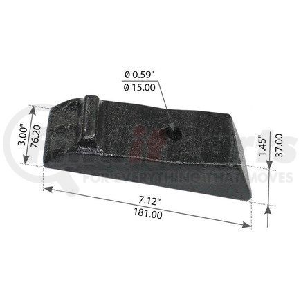 WA12-2297 by WORLD AMERICAN - Beam Axle Seat - 0.3 Degrees, 7.12" Length, 3.00" Width, 1.45" Height, for Frieghtliner