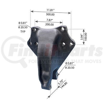 WA12-2343 by WORLD AMERICAN - Leaf Spring Hanger - Rear, 5.70" Width, 0.81" Hole Diameter, for Freightliner