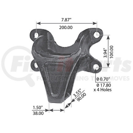 WA12-2348 by WORLD AMERICAN - Leaf Spring Hanger - Rear, 3" Eye/Slipper, 0.70" Hole Diameter, for Freightliner