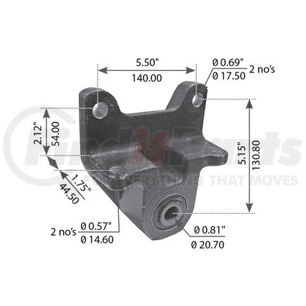 WA12-2356 by WORLD AMERICAN - Leaf Spring Hanger - Rear, 1.75" Width, 5.50" Top Hole C to C Length