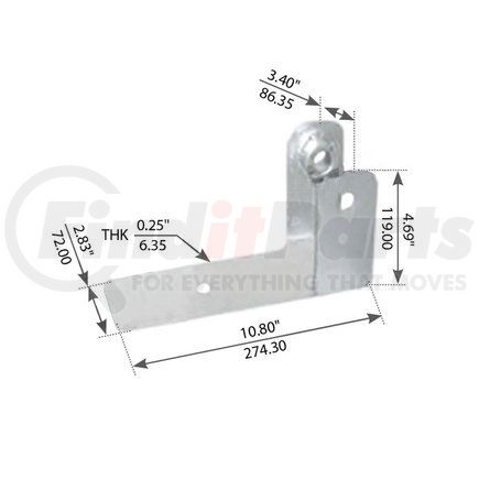 WA12-2370 by WORLD AMERICAN - Shock Mount Bracket - Left Hand, 10.80" Length, 4.69" Height, for Freightiner