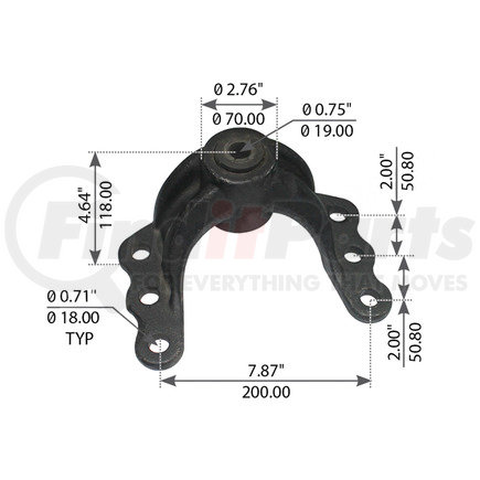 WA12-2375 by WORLD AMERICAN - Leaf Spring Shackle - Rear, 7.87" Length, 0.71" Hole Dia, Eye/Eye, for Freightliner